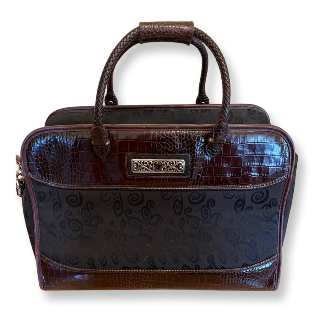 Brighton Leather and Fabric Vintage Briefcase/Carryon